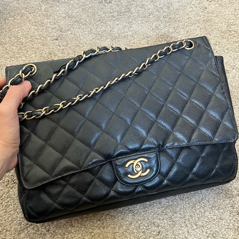 Chanel Caviar Single Flap Maxi Bag vintage